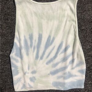 Tie-Dye Sleeveless Top - Blue and White